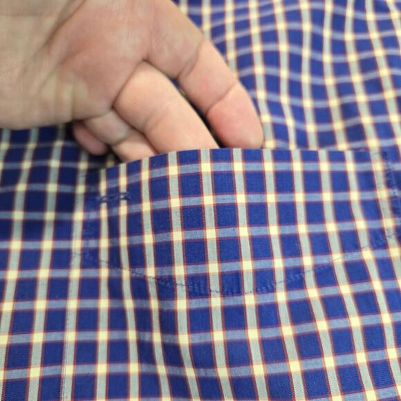 Vtg 90s Tommy Hilfiger Men's Blue Plaid Long Sleeve Button-down Shirt Size XL - Picture 3 of 10